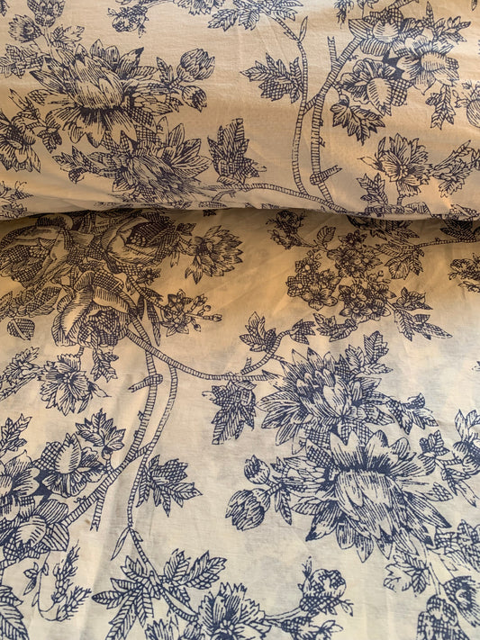Victorian Blue Duvet Cover & Pillow Cover